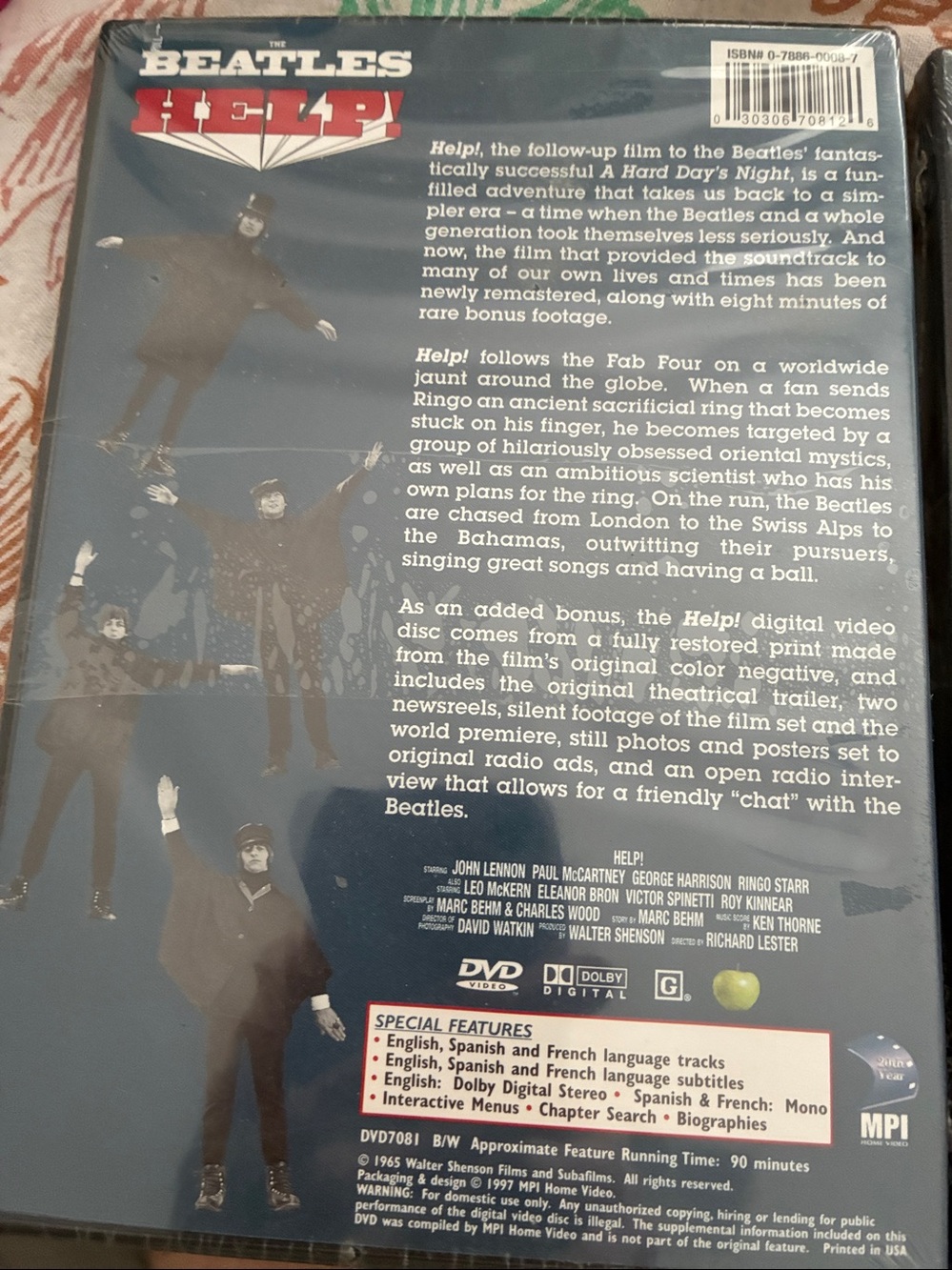 Two BEATLES DVDs for you and your family. HELP & Yellow Submarine. Unopened. NIB - Picture 5 of 7